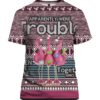 6 Feet Social Distancing Border Collie And Santa Claus 3D Ugly Christmas Sweater