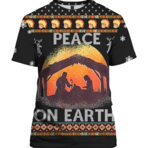 Nativity Jesus Peace On Earth 3D Ugly Christmas Sweater Hoodie Nativity Jesus Peace On Earth 3D Ugly Christmas Sweater Hoodie