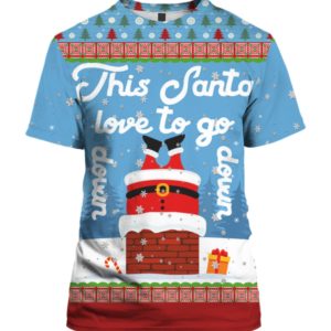 Santa Goes Down 3D Ugly Christmas Sweater Hoodie