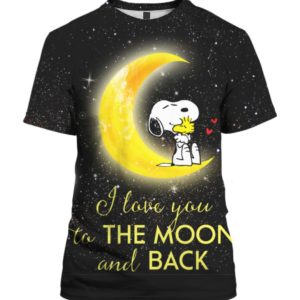 Snoopy I Love You To The Moon And Back 3D Shirt Sweater Hoodie