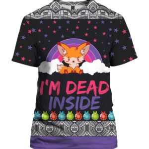 Fox I'm Dead Inside 3D Ugly Christmas Sweater Hoodie