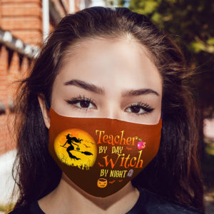 Teacher By Day Witch By Night Halloween Face Mask