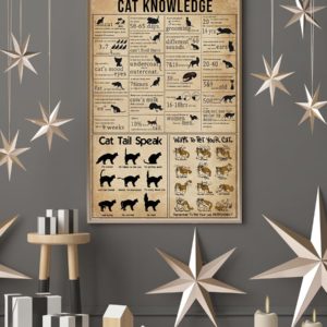 Cat Knowledge Vintage Poster, Canvas