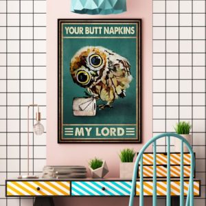 Owl Your Butt Napkins My Lord Vintage Poster, Canvas