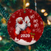 Santa Gift Ornament Red Circle Ornament