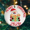 Merry And Masked Santa Claus Christmas Quarantined 2020 Ornament