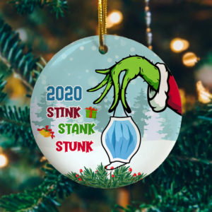 2020 Stink Stank Stunk – Funny Quarantined Christmask Ornament Keepsake – Circle Ornament