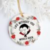 Lips Leopard I Get Paid To Cut People Circle Ornament Keepsake – Funny Barber Hair Stylist Gifts Ornament