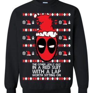 Funny Deadpool The Orther Jolly Guy In A Red Suit With A Lap Worth Sitting On Ugly Christmas Sweater