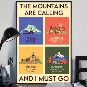 The Mountains Are Calling And I Must Go Vintage Poster, Canvas