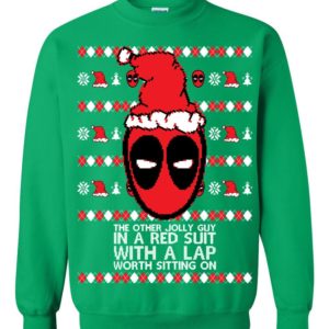 Funny Deadpool The Orther Jolly Guy In A Red Suit With A Lap Worth Sitting On Ugly Christmas Sweater