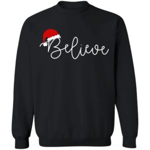 Believe With Santa Hat Ugly Christmas Sweater