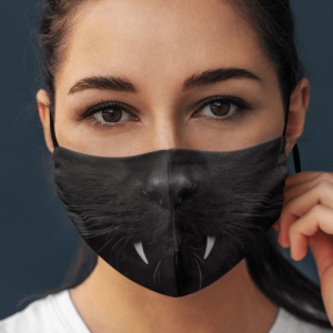 Halloween Dracula Black Cat Mouth Face Mask