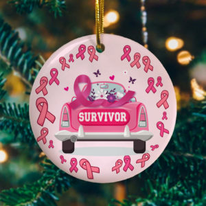 Breast Cancer Survivor Decorative Christmas Ornament – Funny Holiday Gift
