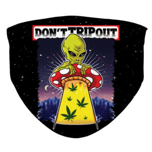 Alien Smoking Weed Ufo Stoner Marihuana Face Mask