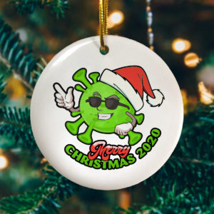 Funny Merry Christmas 2020 Covi-19 Pandemic Christmas Flat Holiday Circle Ornament