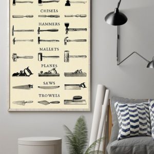Carpenter Tools Vintage Poster, Canvas