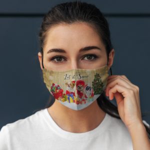 Let It Snow Christmas Holiday Chihuahua Face Mask