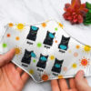 Pumpkin And Bat Black Cat Halloween Face Mask