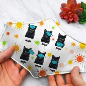 Nope People Black Cat Halloween Face Mask