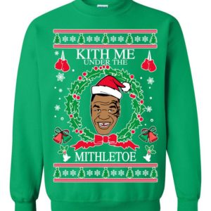 Mike Tyson Kith Me Under The Mithletoe Ugly Christmas Sweater Mike Tyson Kith Me Under The Mithletoe Ugly Christmas Sweater