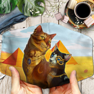 Clear Sky Of Egypt Cat Egypt  Face Mask
