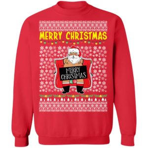 Merry Christmas Santa Claus Exposing Himself Ugly Christmas Sweater