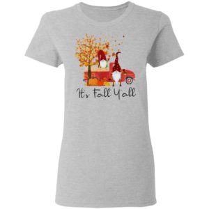 It's Fall Y'all Cute Gnomes Pumpkin Autumn Tree Fall Shirt