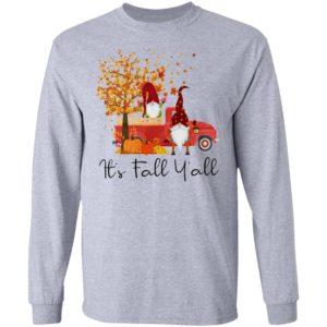 It's Fall Y'all Cute Gnomes Pumpkin Autumn Tree Fall Shirt