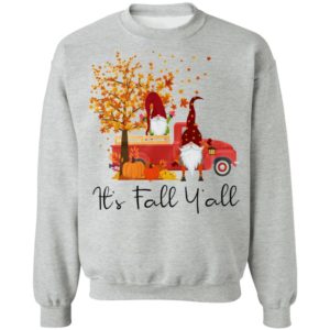 It's Fall Y'all Cute Gnomes Pumpkin Autumn Tree Fall Shirt