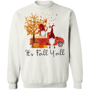 It's Fall Y'all Cute Gnomes Pumpkin Autumn Tree Fall Shirt