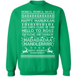 Monica Monica Have A Happy Hanukkah Ugly Christmas Sweater, Long Sleeve