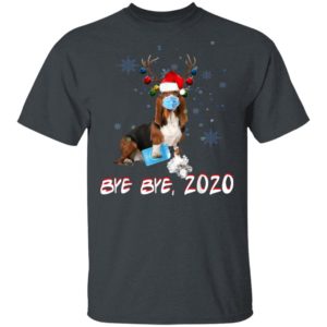 Basset Hound Dog Bye Bye 2020 Christmas New Year T-Shirt, Long Sleeve