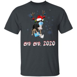 Australian Shepherd Dog Bye Bye 2020 Christmas New Year T-Shirt, Long Sleeve