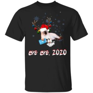Applehead Siamese Cat Bye Bye 2020 Christmas New Year T-Shirt, Long Sleeve