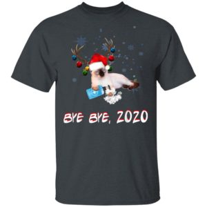 Applehead Siamese Cat Bye Bye 2020 Christmas New Year T-Shirt, Long Sleeve