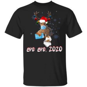Airedale Terrier Dog Bye Bye 2020 Christmas New Year T-Shirt, Long Sleeve