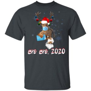 Airedale Terrier Dog Bye Bye 2020 Christmas New Year T-Shirt, Long Sleeve