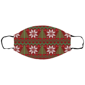 UGLY CHRISTMAS SWEATER Red Pattern Face Mask
