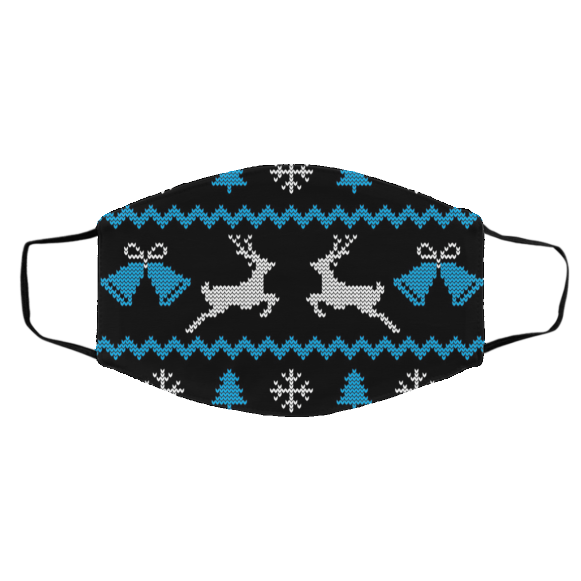 Dear Blue Ugly Christmas Sweater Face Mask