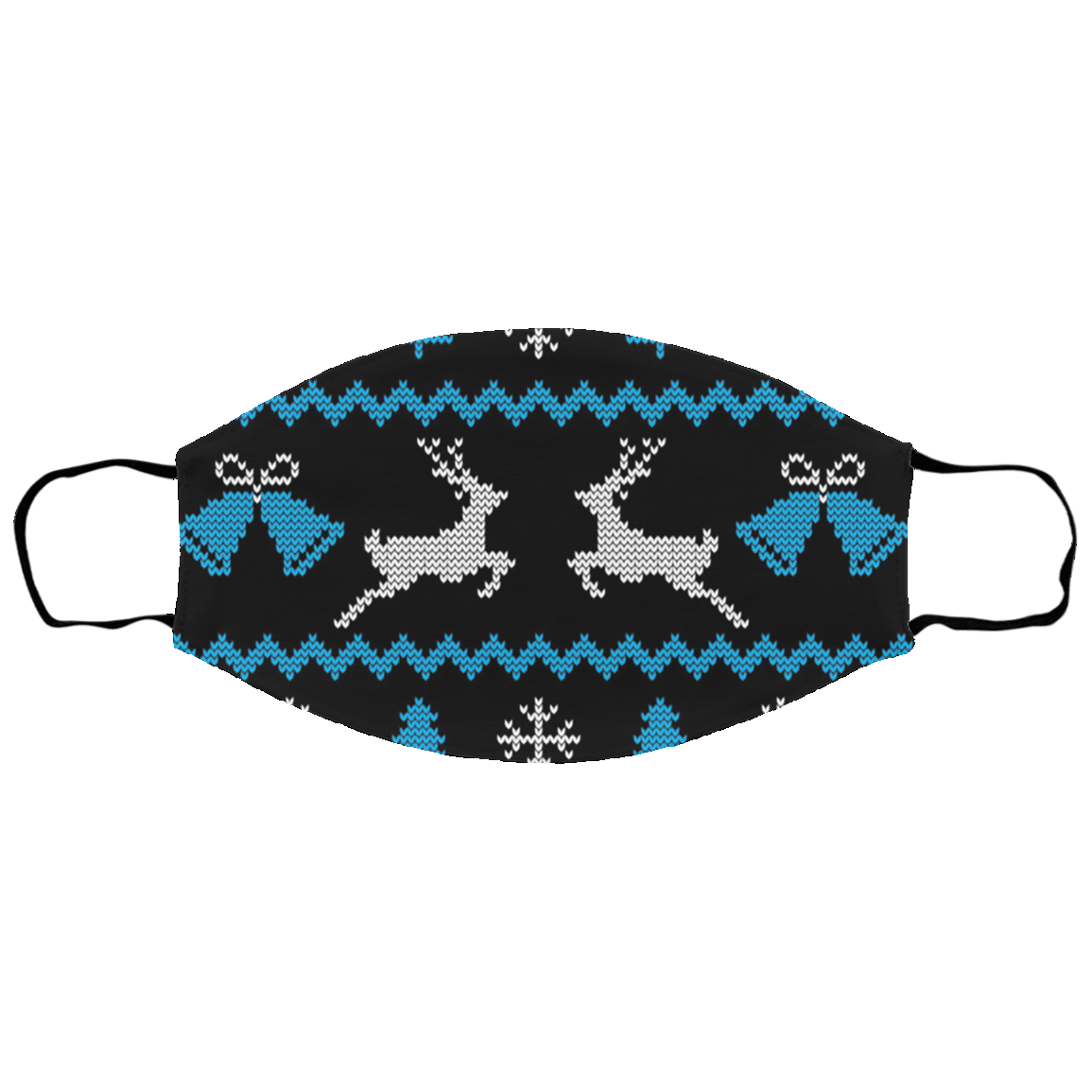 Dear Blue Ugly Christmas Sweater Face Mask