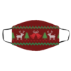 Ugly Christmas Sweater Seamless Blue Face Mask