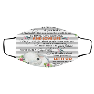 To Granddaughter From Grandma Elephants And Flowers Face Mask