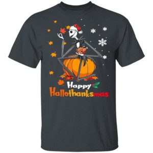 Jack Skellington Santa Hat Happy Hallothanksmas T-Shirt