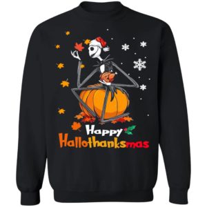 Jack Skellington Santa Hat Happy Hallothanksmas T-Shirt