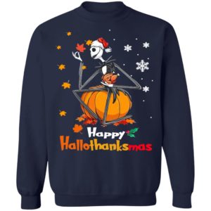 Jack Skellington Santa Hat Happy Hallothanksmas T-Shirt
