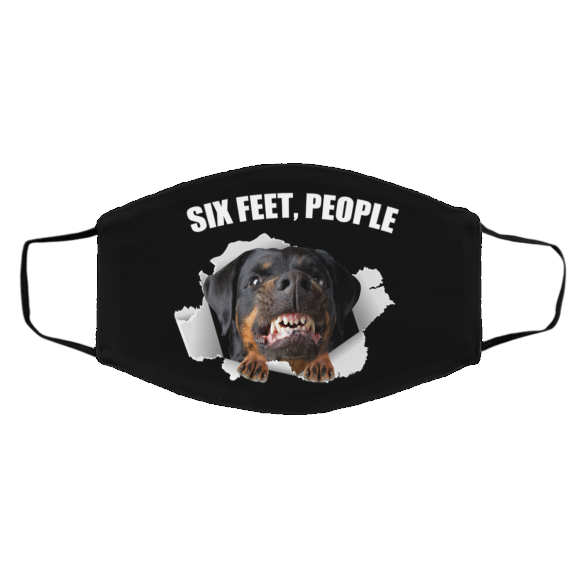 Rottweiler-Six Feet, People Face Mask Rottweiler-Six Feet, People Face Mask