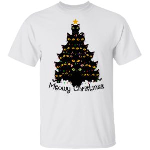 Black Cats Meowy Christmas Tree Shirt, Sweatshirt