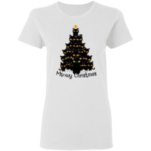 Black Cats Meowy Christmas Tree Shirt, Sweatshirt