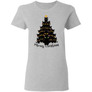 Black Cats Meowy Christmas Tree Shirt, Sweatshirt